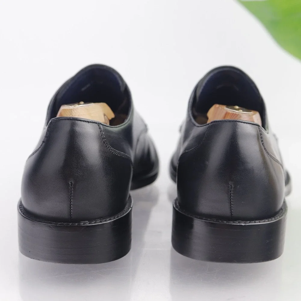 Cole Haan Mens Lenox Hill Oxfords Size 8 M Black Leather Apron Toe Dress Shoes